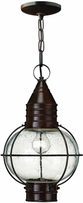 11"W Cape Cod 1-Light Outdoor Pendant Sienna Bronze