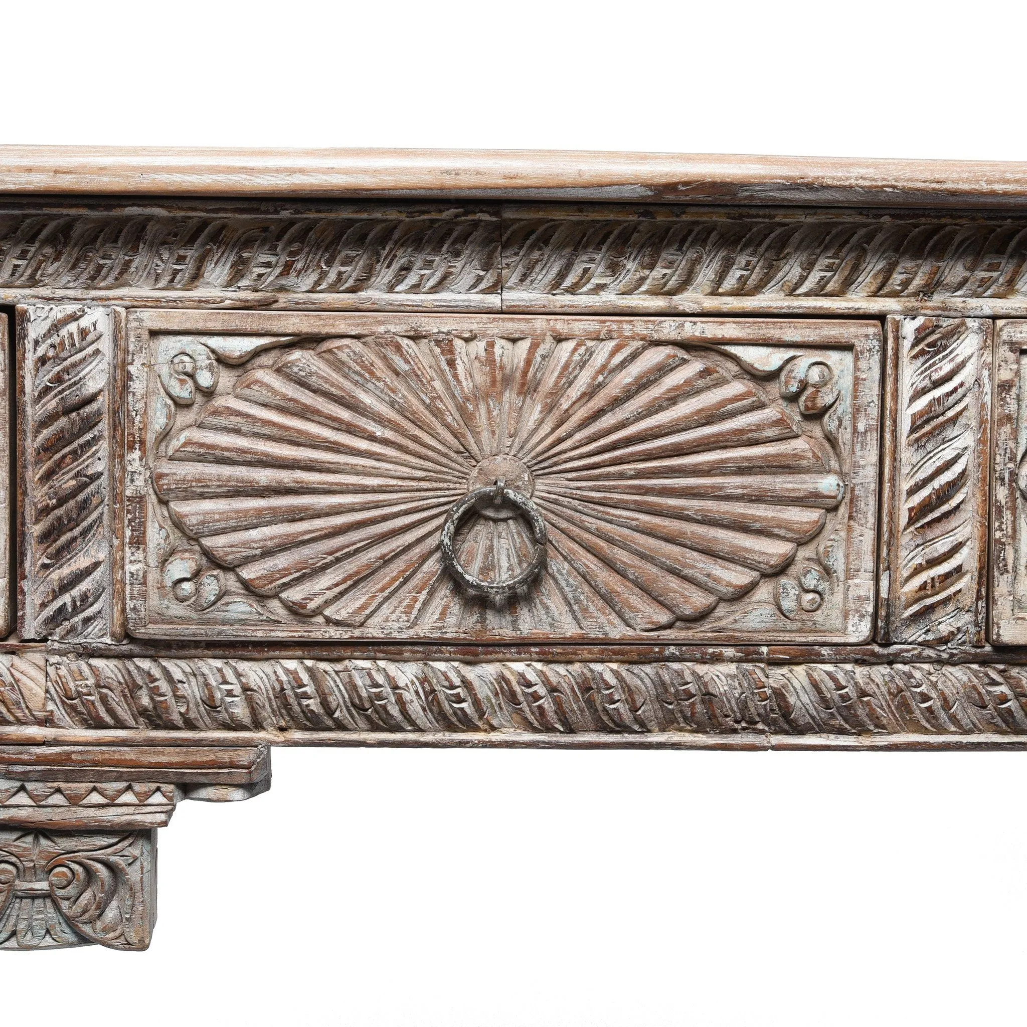 4 Drawer Painted Console Table Made From Reclaimed Teak