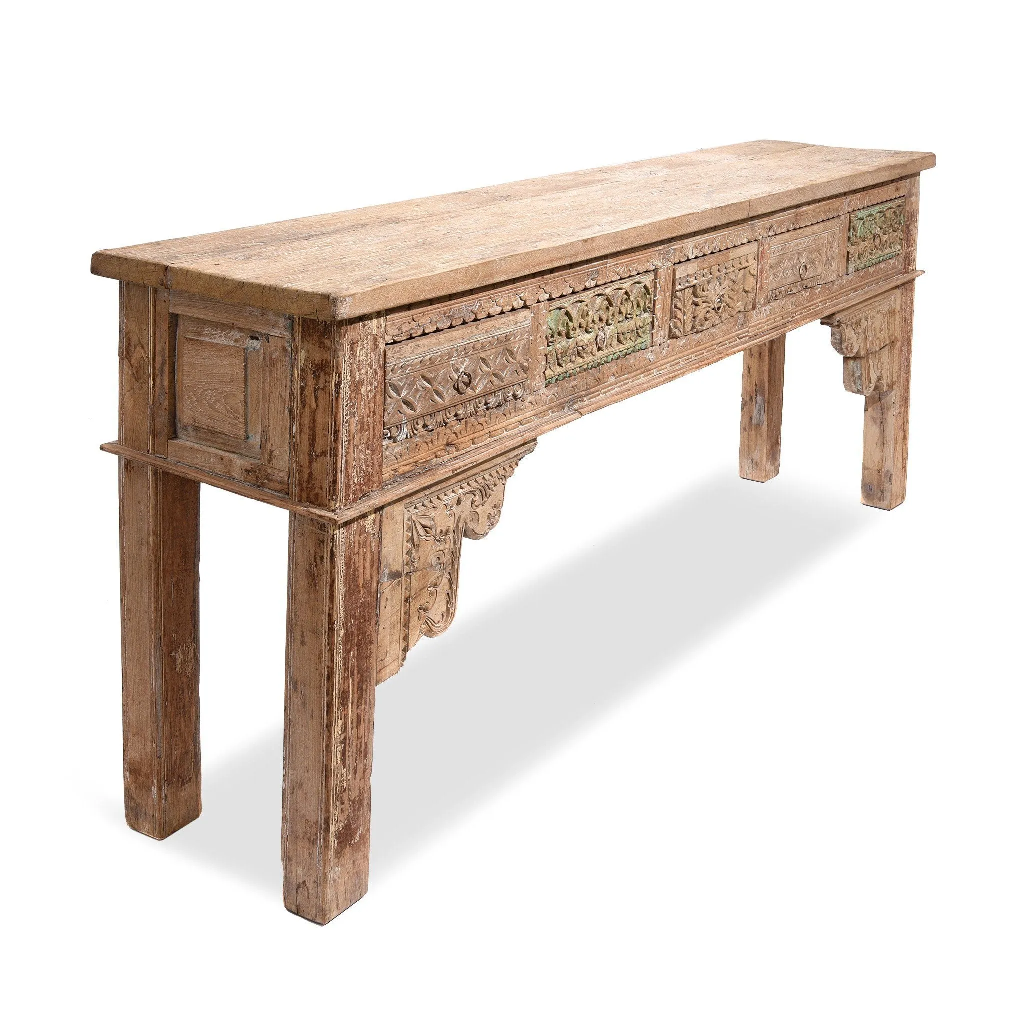 5 Drawer Painted Console Table Made From Reclaimed Teak