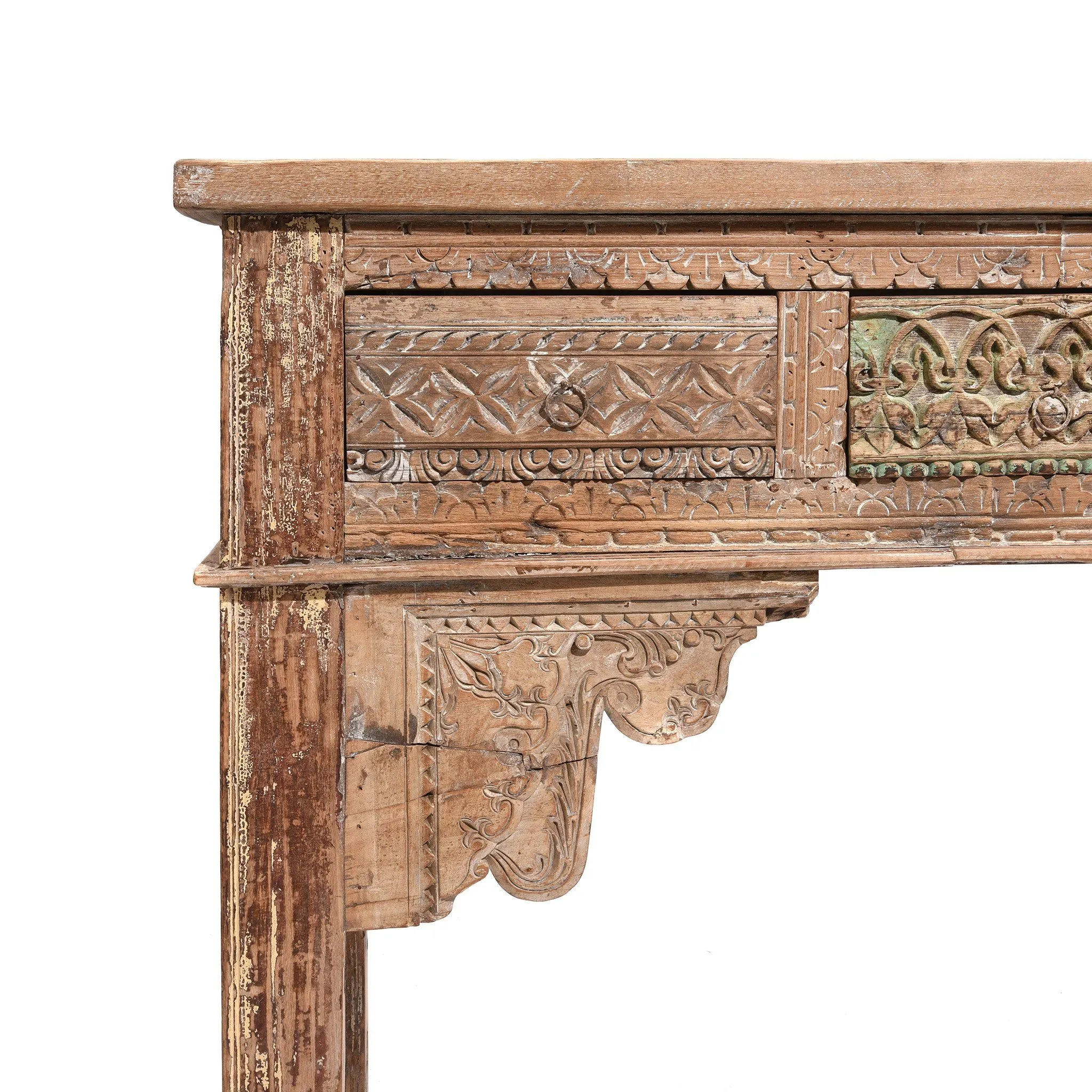 5 Drawer Painted Console Table Made From Reclaimed Teak