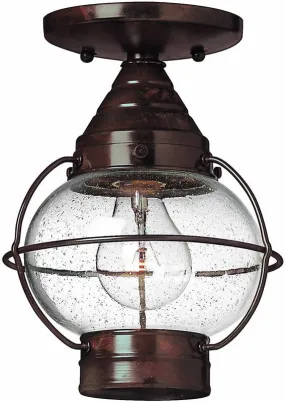 7"W Cape Cod 1-Light Dual-Mount Outdoor Flush Mount Fixture/Semi Flush Sienna Bronze