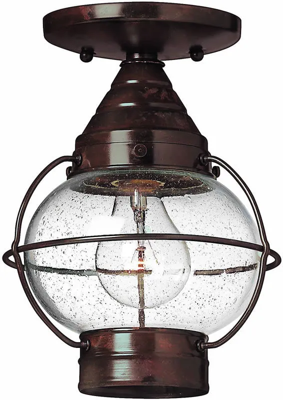 7"W Cape Cod 1-Light Dual-Mount Outdoor Flush Mount Fixture/Semi Flush Sienna Bronze
