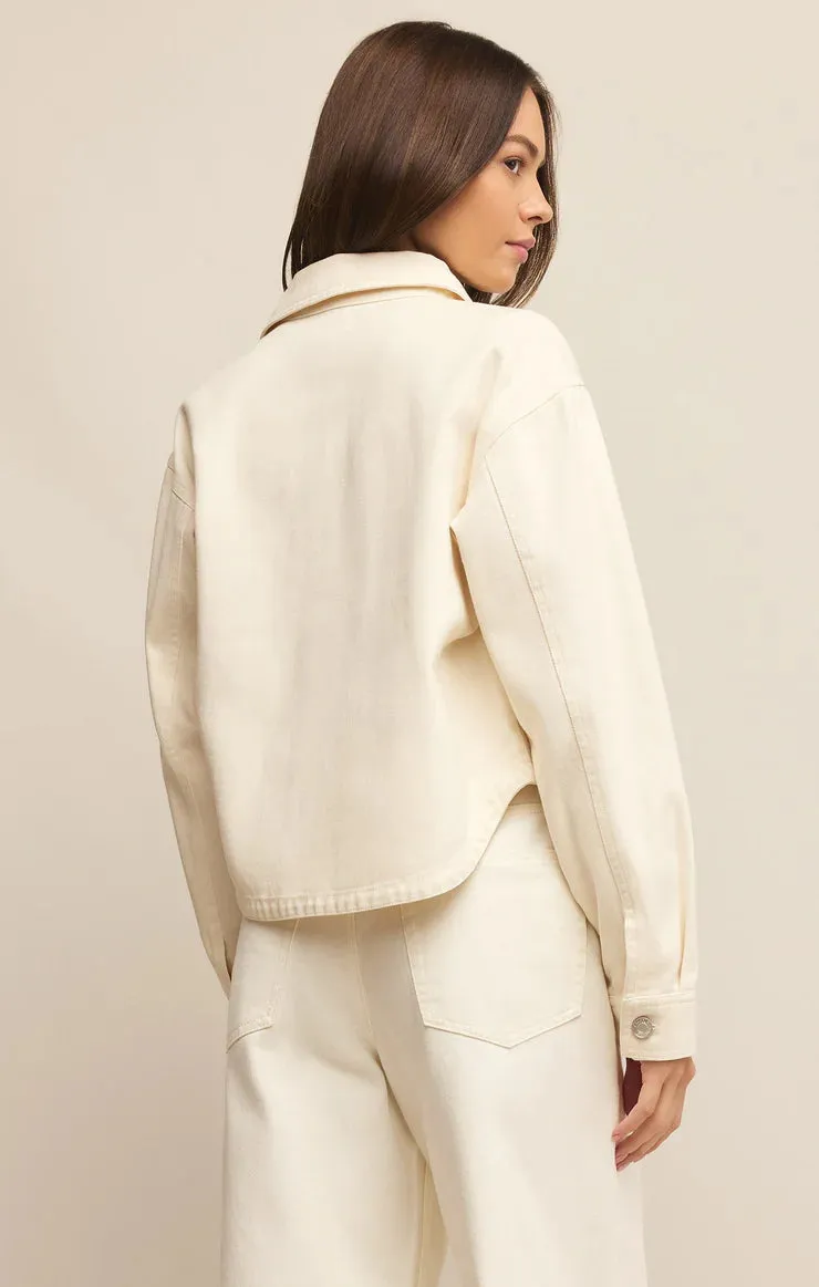 All Day Cropeed Denim Jacket - Off White