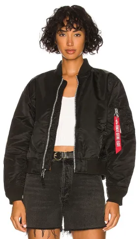 ALPHA INDUSTRIES L-2B Cropped Flight Jacket in Black