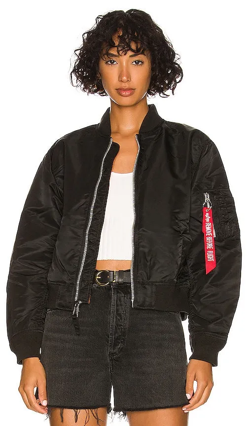 ALPHA INDUSTRIES L-2B Cropped Flight Jacket in Black