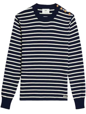 AMI PARIS Crewneck Sailor Sweater Nautic Blue