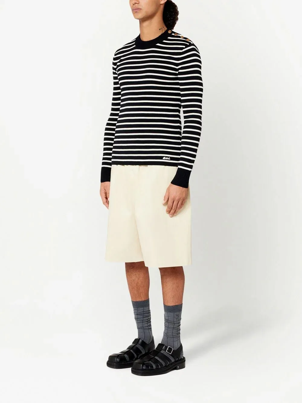 AMI PARIS Crewneck Sailor Sweater Nautic Blue