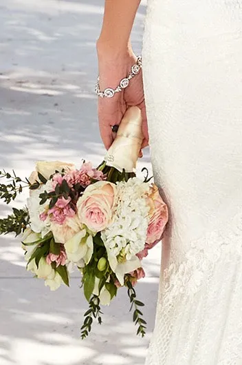 Ansley Bridal Necklace and Drop Earring and Bracelet Set