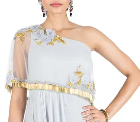 Anushree Agarwal Grey Cape Gown