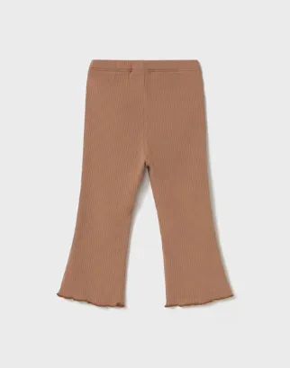 Baby Flared Ribbed Leggings- Toffee