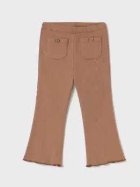 Baby Flared Ribbed Leggings- Toffee