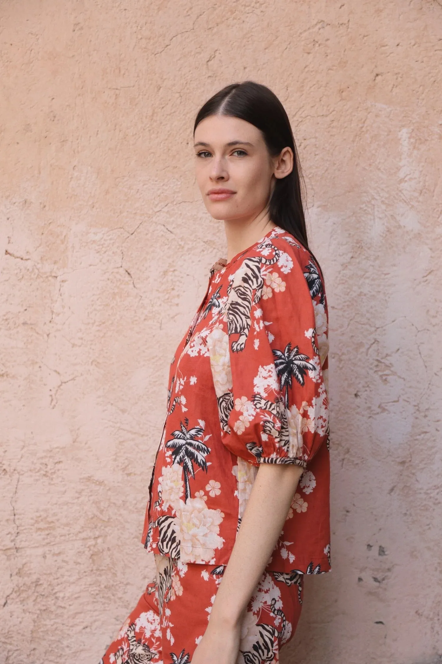 BALLOON SHIRT ROMANTIC TIGER BRICK
