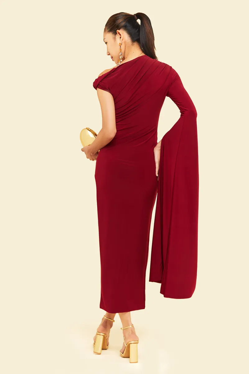 BEGONIA MIDAXI DRESS IN RED