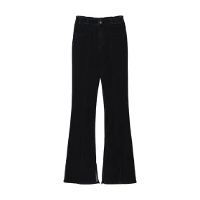 Black Denim Flared Pants