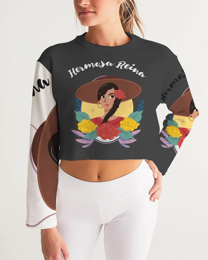 Black Hermosa Reina Women's Cropped Sweatshirt