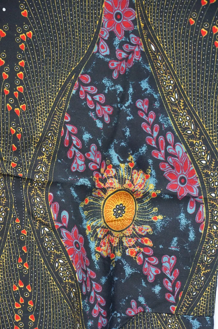Black Peacock Eye Harem Pants
