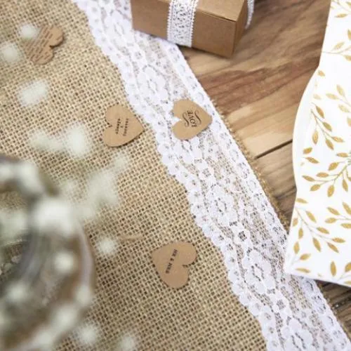 Burlap & Lace Table Runner (2.75m)