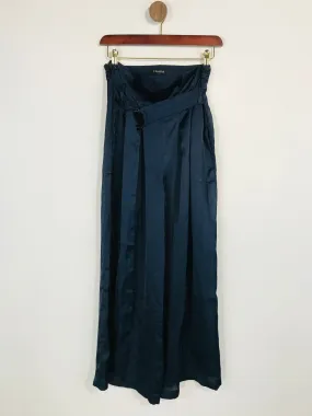 Caara Women's Satin Paper Bag Culottes Trousers | S UK8 | Blue