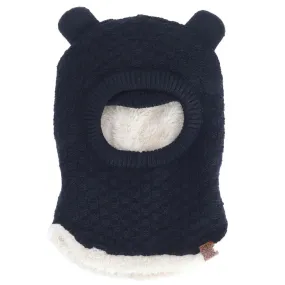 Calikids Bear Weave Knit Balaclava - Black, Pink