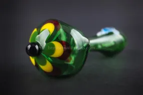 Chameleon Glass Jamaican Soul Flower Hand Pipe - Green