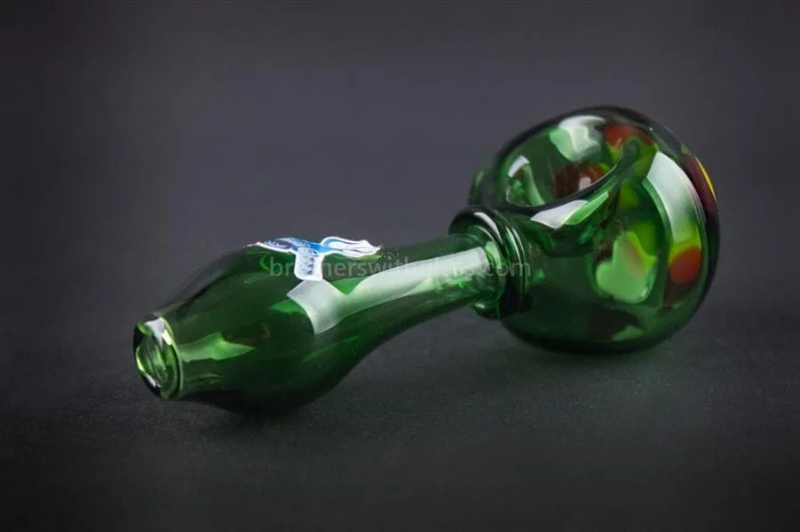 Chameleon Glass Jamaican Soul Flower Hand Pipe - Green