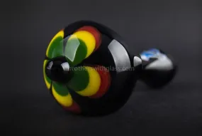 Chameleon Glass Jamaican Soul Flower Hand Pipe - Onyx