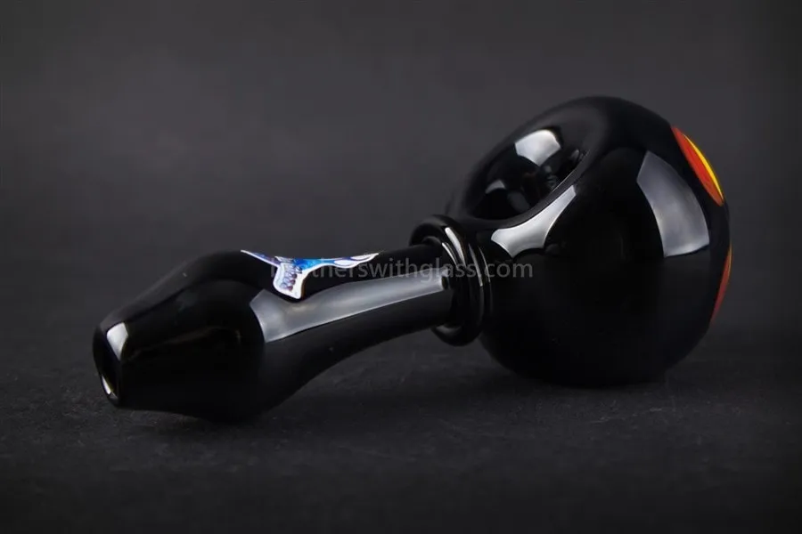 Chameleon Glass Jamaican Soul Flower Hand Pipe - Onyx