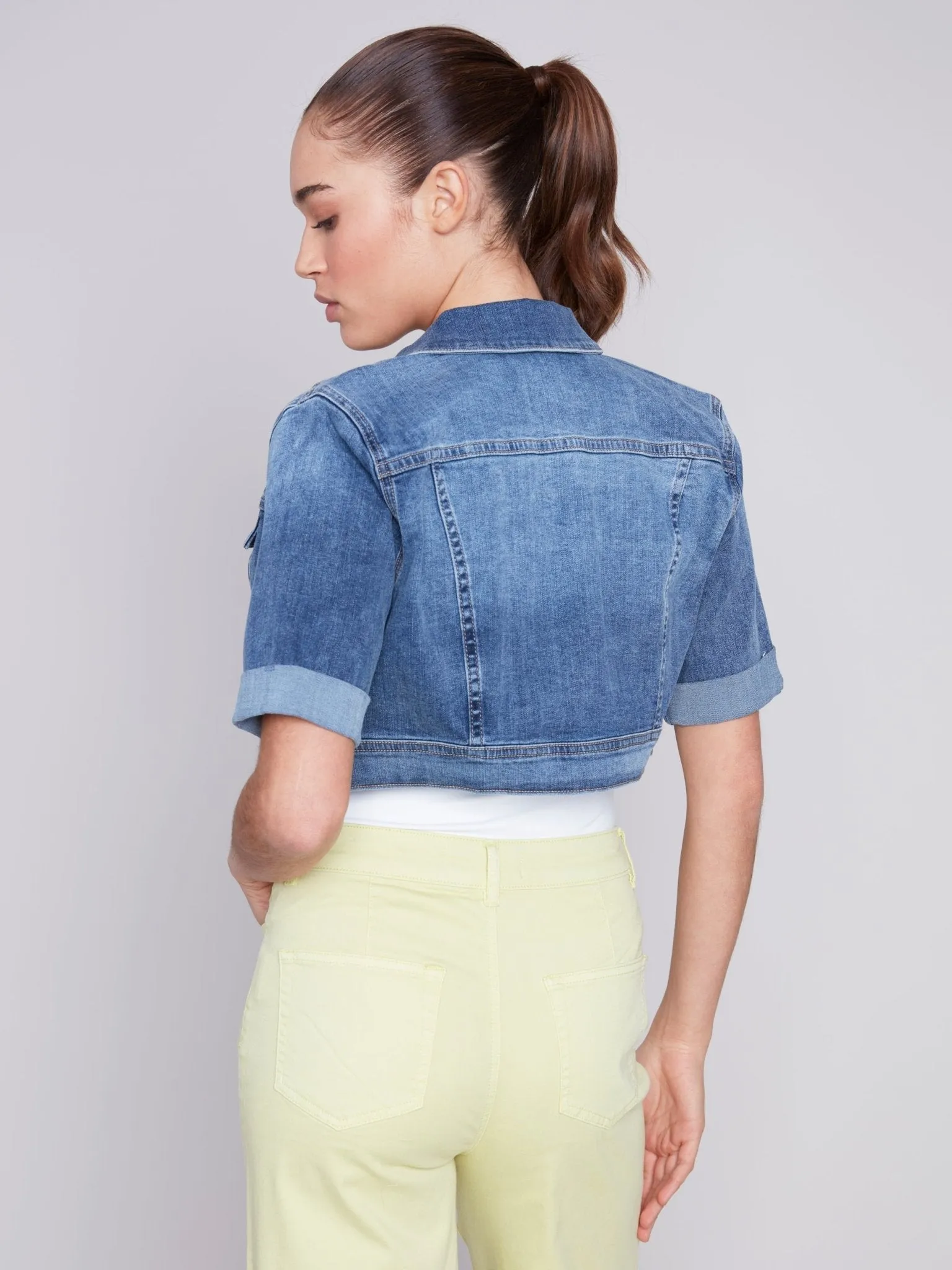 Charlie B Women's Crop Denim Jacket