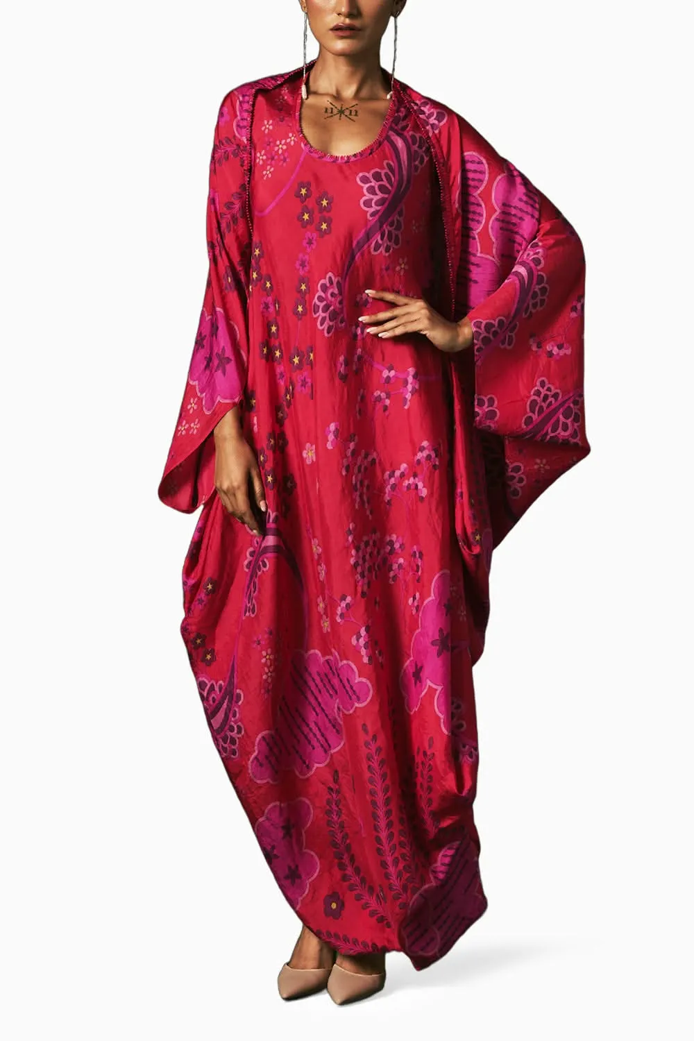Clematic Dress with Cape