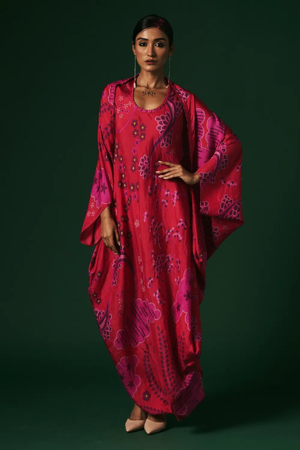 Clematic Dress with Cape