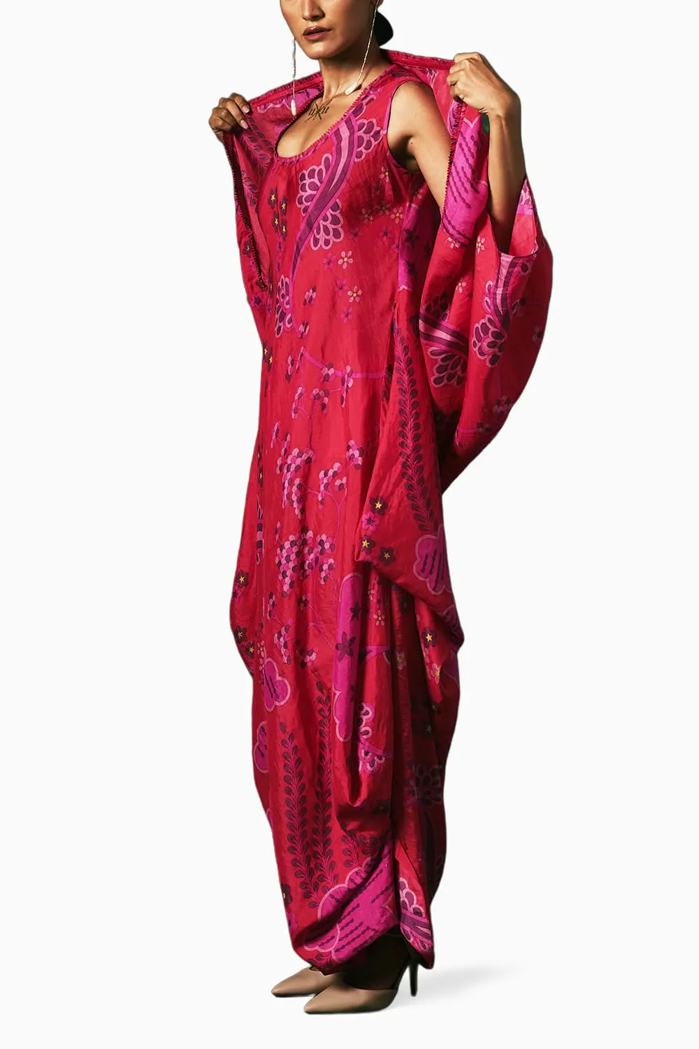Clematic Dress with Cape