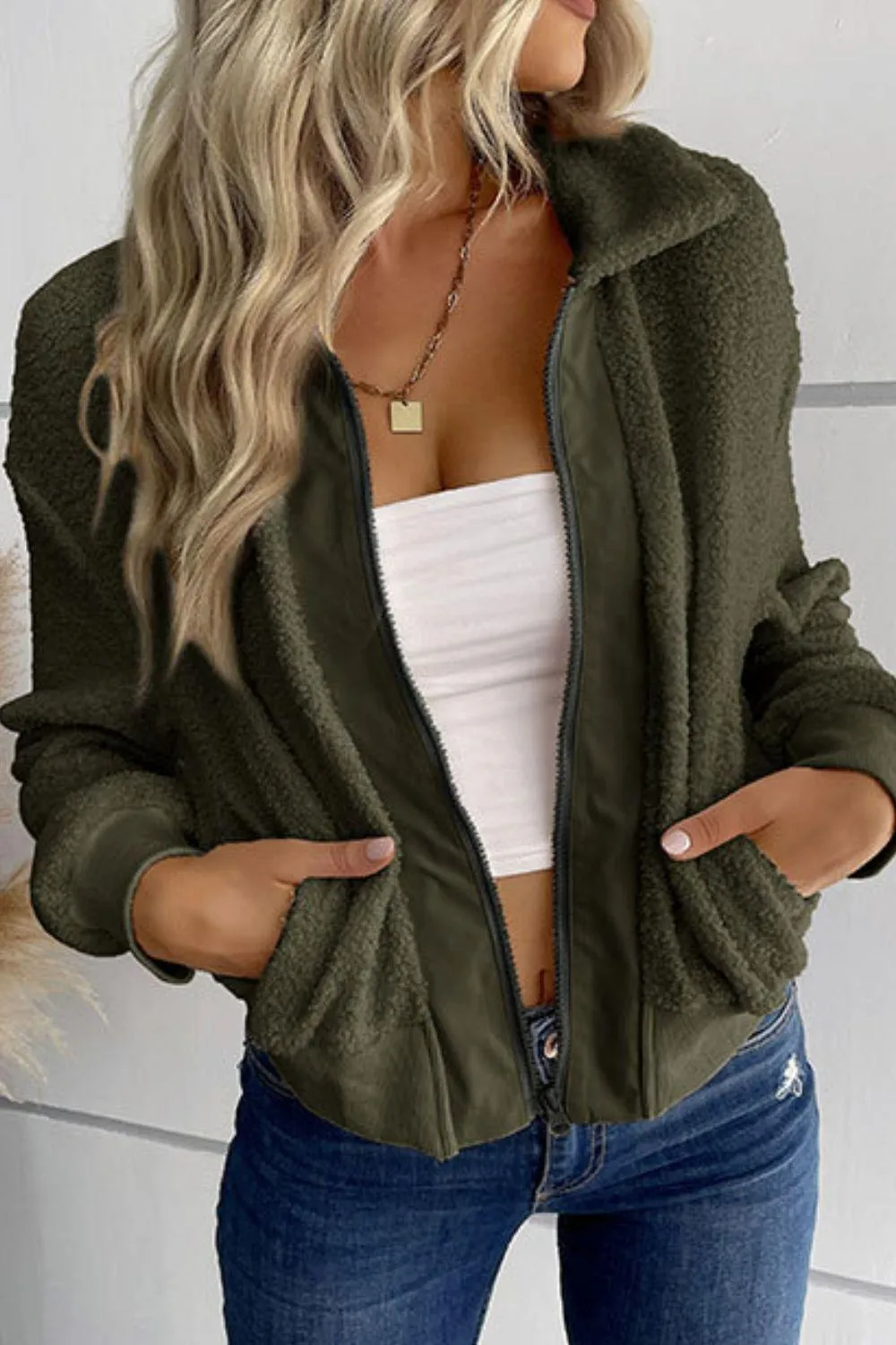 Cuddly Cropped Sherpa Jacket