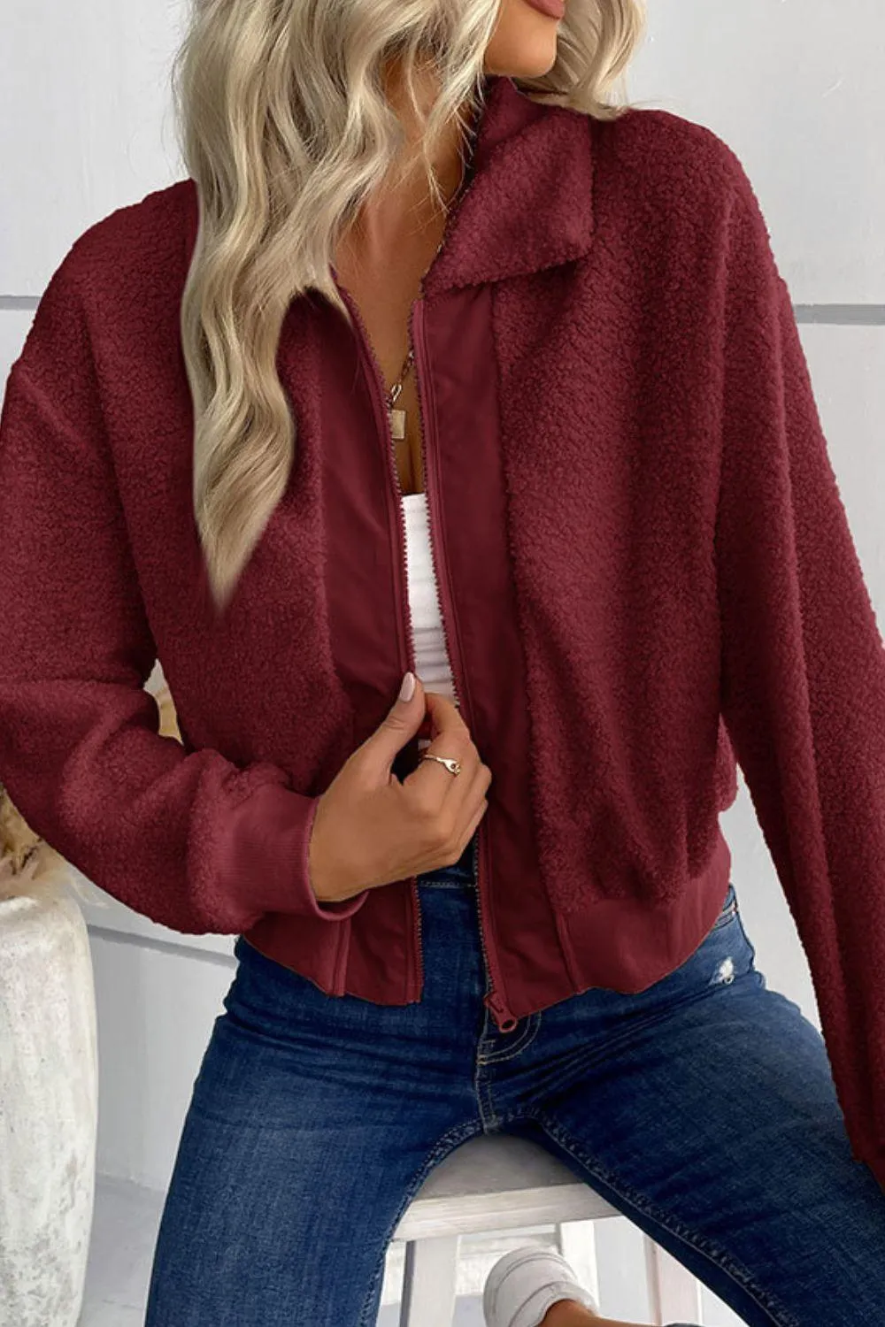 Cuddly Cropped Sherpa Jacket