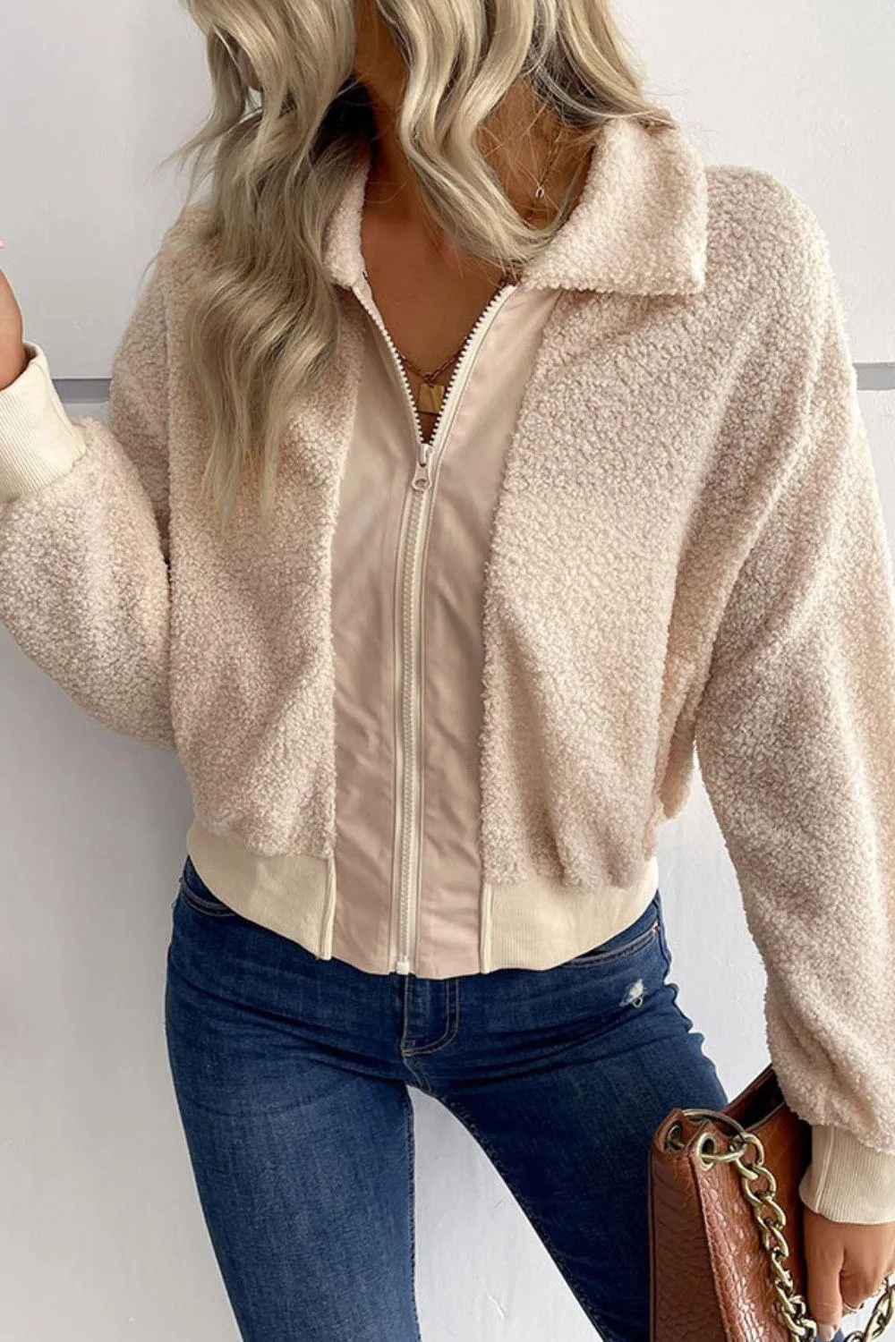 Cuddly Cropped Sherpa Jacket