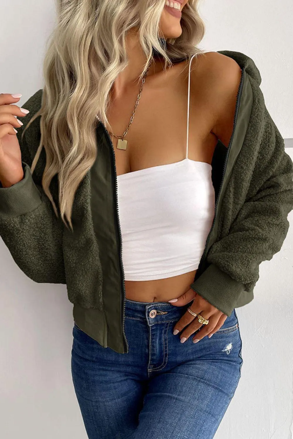 Cuddly Cropped Sherpa Jacket