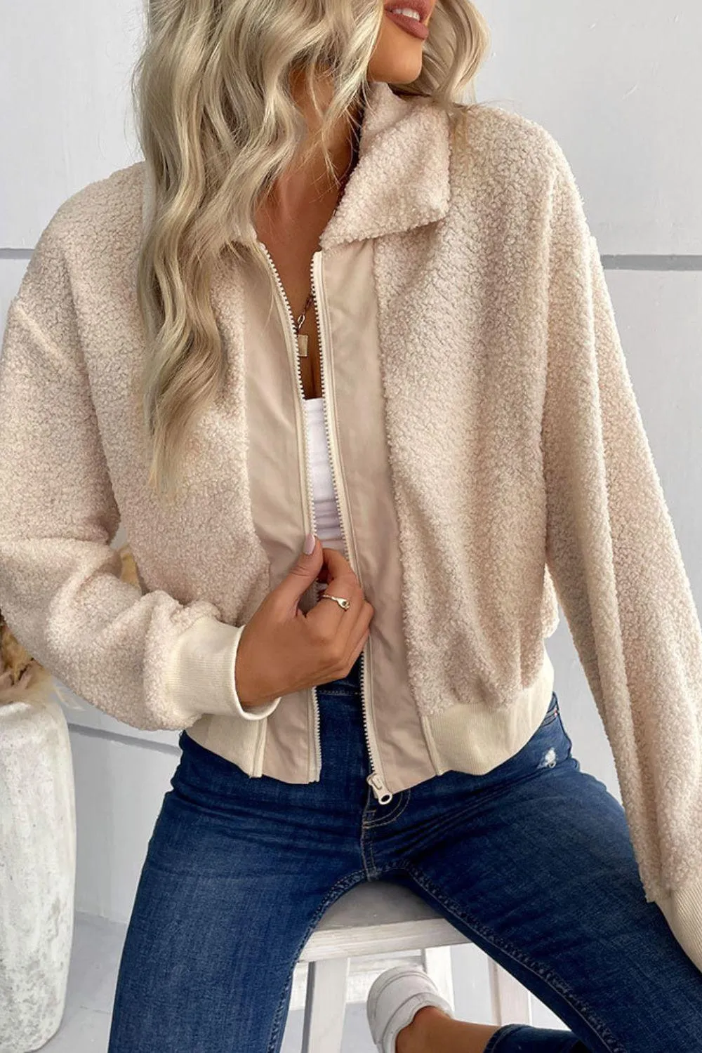 Cuddly Cropped Sherpa Jacket