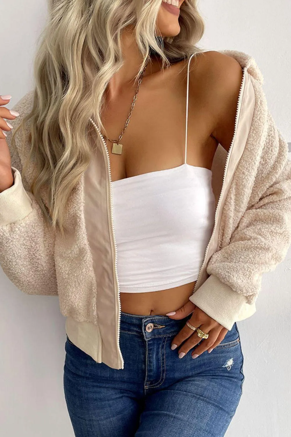 Cuddly Cropped Sherpa Jacket