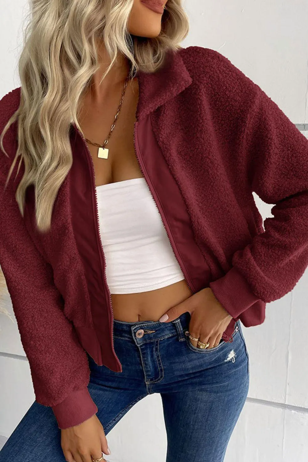Cuddly Cropped Sherpa Jacket