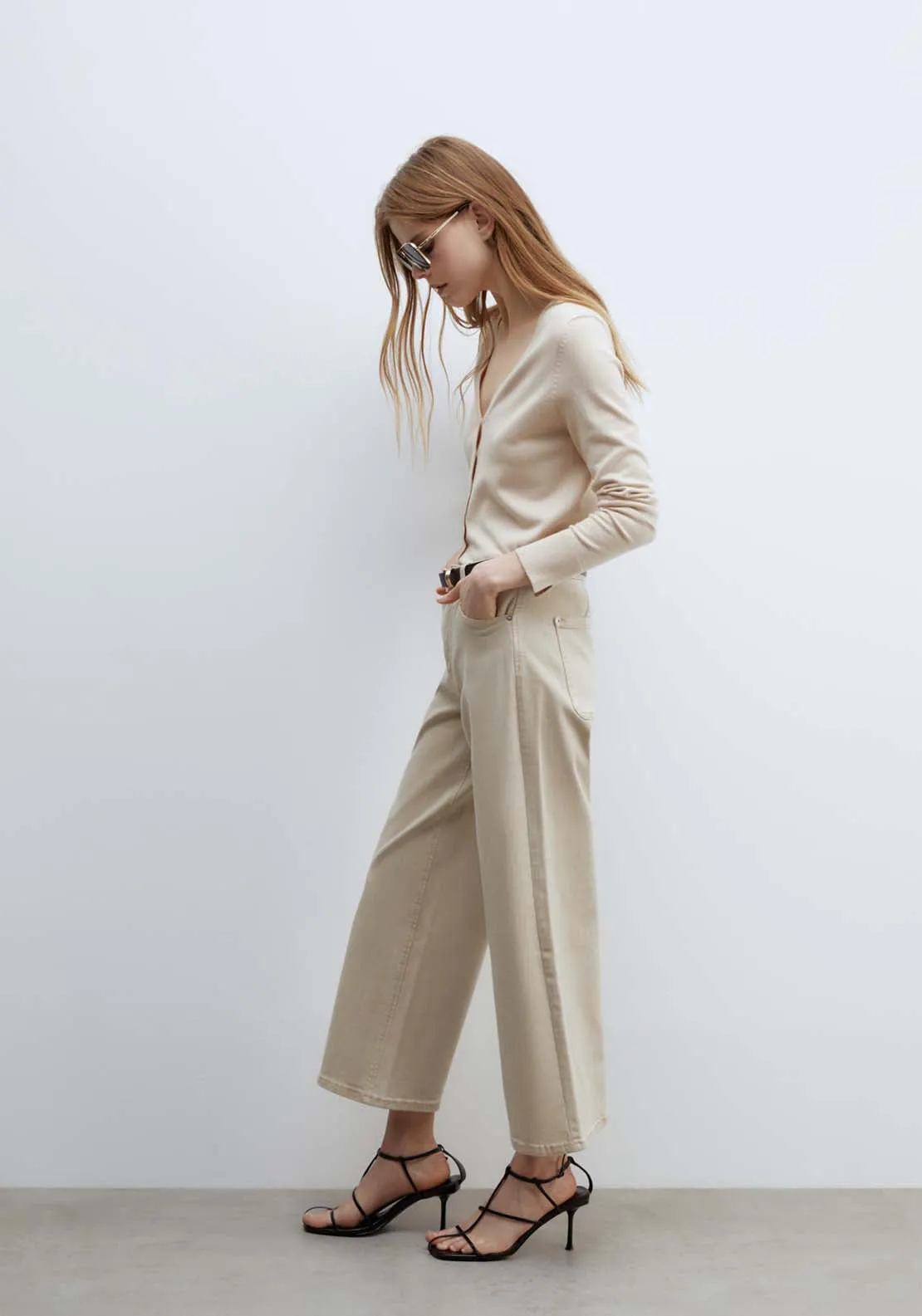 Culotte jeans - Green Mink