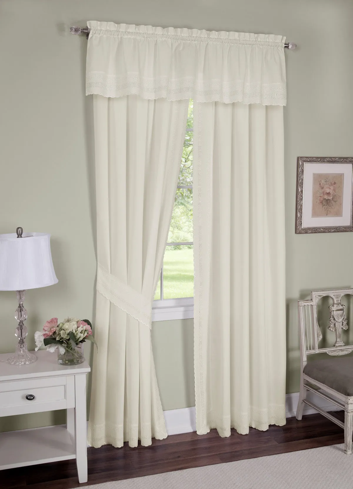 Danielle Embroidered Eyelet Tier Curtain