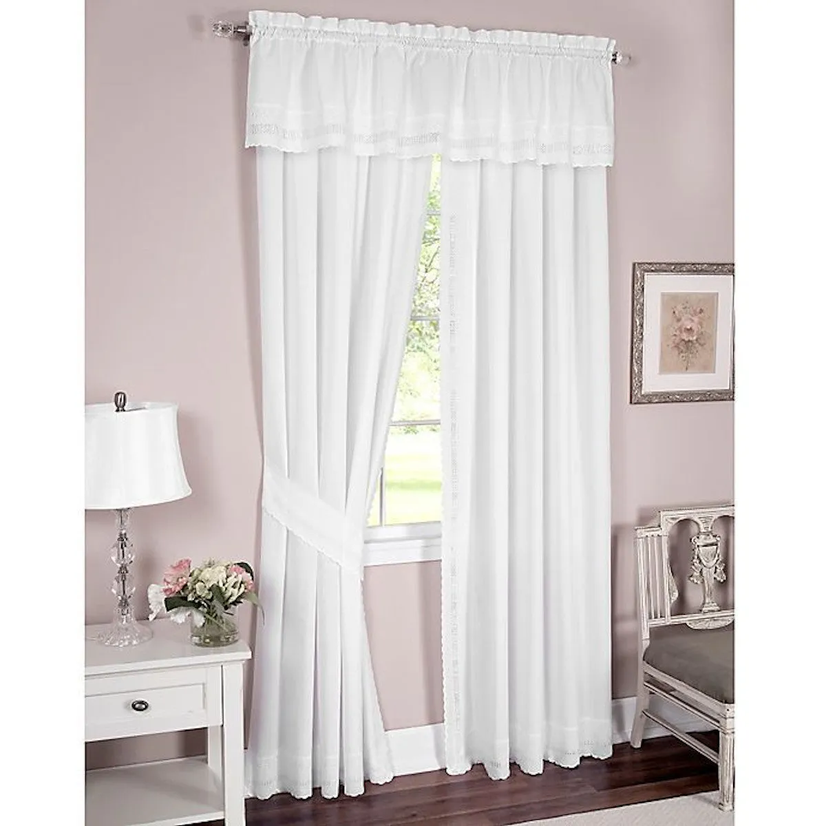 Danielle Embroidered Eyelet Tier Curtain