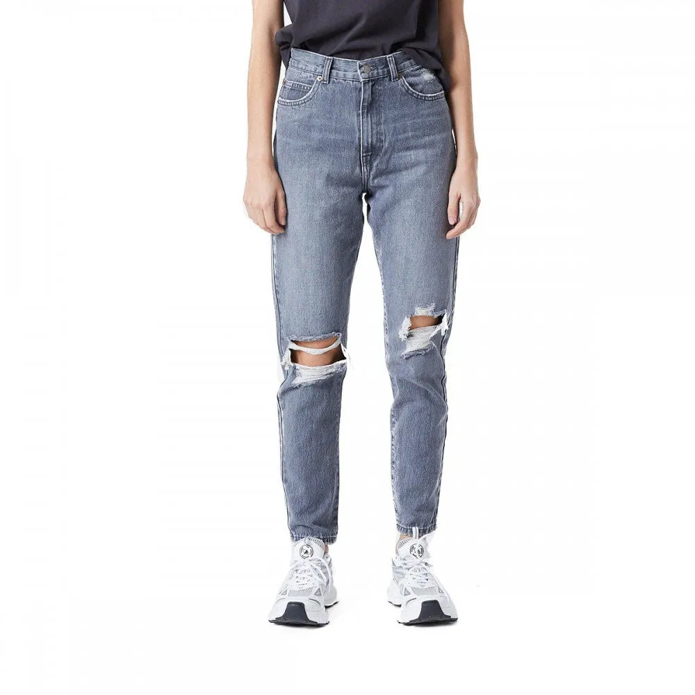 DR DENIM NORA 2020103 176 MOM JEANS DONNA WASHED GREY RIPPED