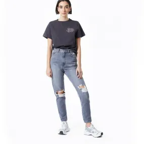 DR DENIM NORA 2020103 176 MOM JEANS DONNA WASHED GREY RIPPED