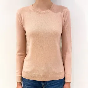 Everlane Shell Pink Cashmere Crew Neck Jumper Extra Small