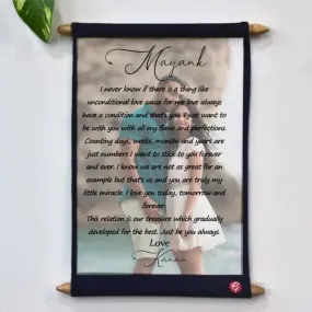 Giftcart Personalised Pyaar Ka Paigam | Love Message Gift for Girlfriend, Boyfriend or Husband, Wife Photo Scroll 21x34 cm