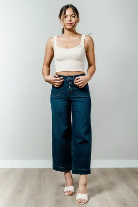 Greta Flare Crop Denim