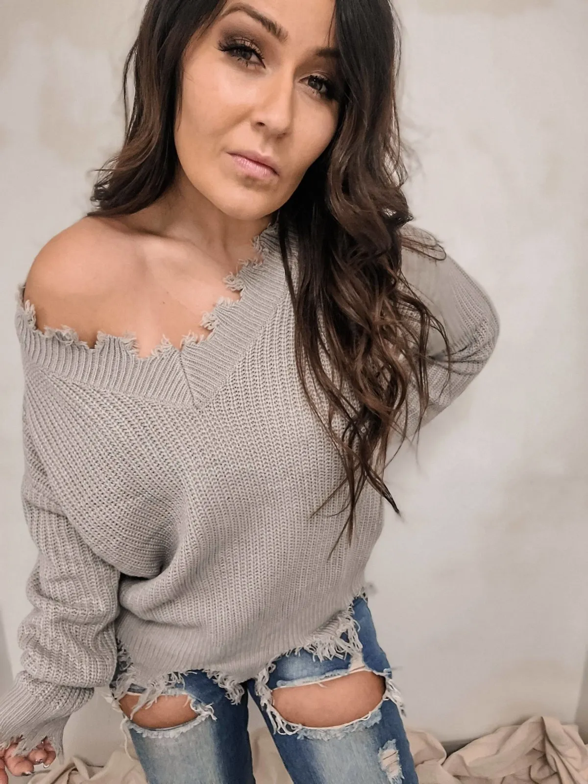 High Raise Distressed Jeans