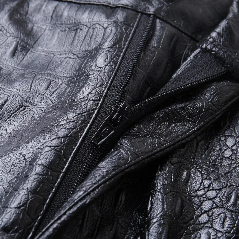 High Waist Pencil Faux Leather Pants Trousers
