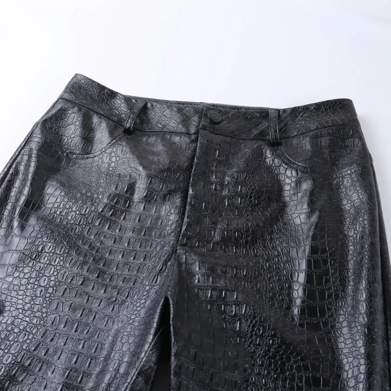 High Waist Pencil Faux Leather Pants Trousers