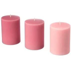 Ikea BLOMDOFT Scented Block Candle, Peony/Pink 4 " (10 cm) - 3 Pack